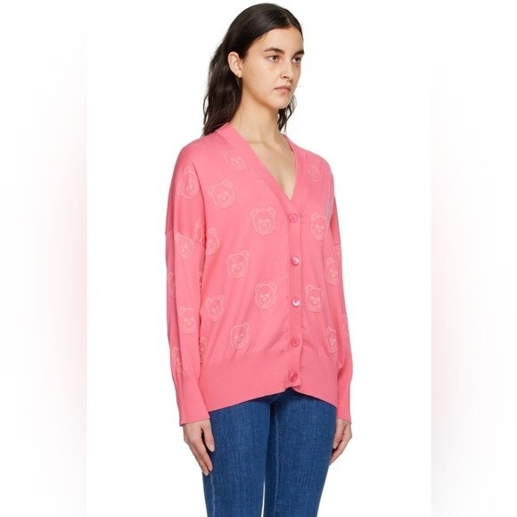 MOSCHINO Couture teddy bear cardigan in pink Size 6 NWOT - Picture 8 of 8